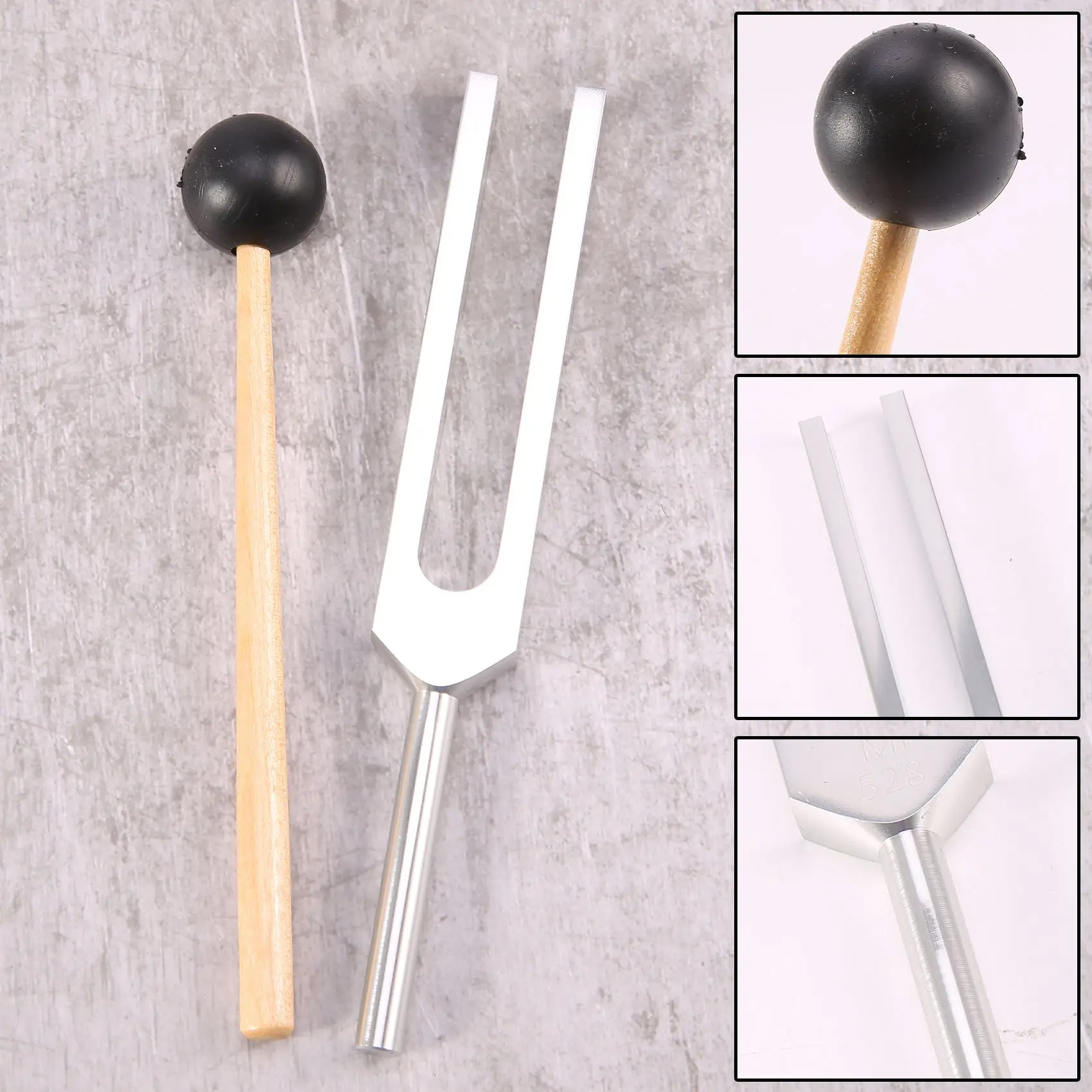 Tuning Fork com Malho Set, 528C, 528Hz, Fit for DNA Repair, Healing, Sistema de Nerensidade, Testing, Health Care