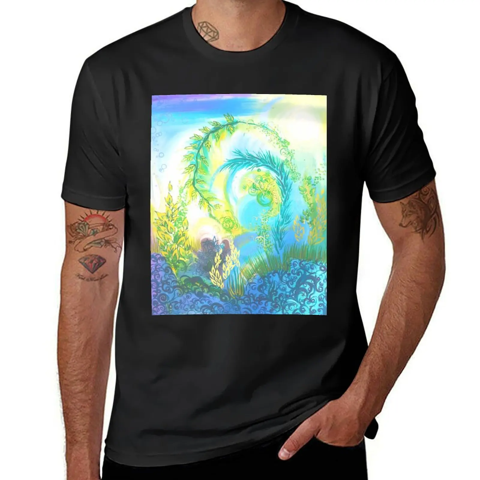 

Spring Spirals T-Shirt cute clothes Blouse anime heavyweights T-shirts for men cotton