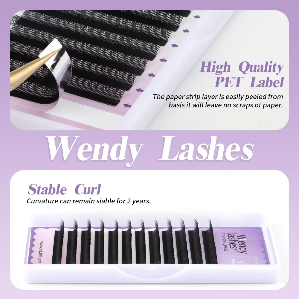 Wendy Lashes YY Shape Eyelash Extensions 12 Lines C/D Curl Black Y Lashes Premade Volume Fans Individual Eyelashes Supplies