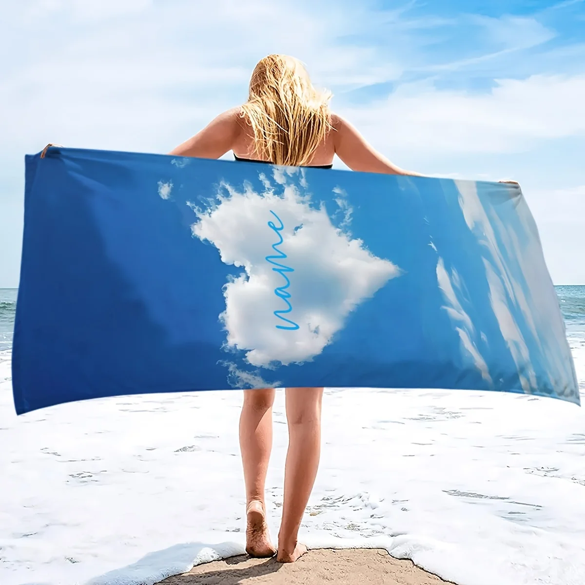 

Beach Towel With Cloud Pattern Sun Protection And Windproof Suitable For Beach Pool Camping Travel Beach Blanket