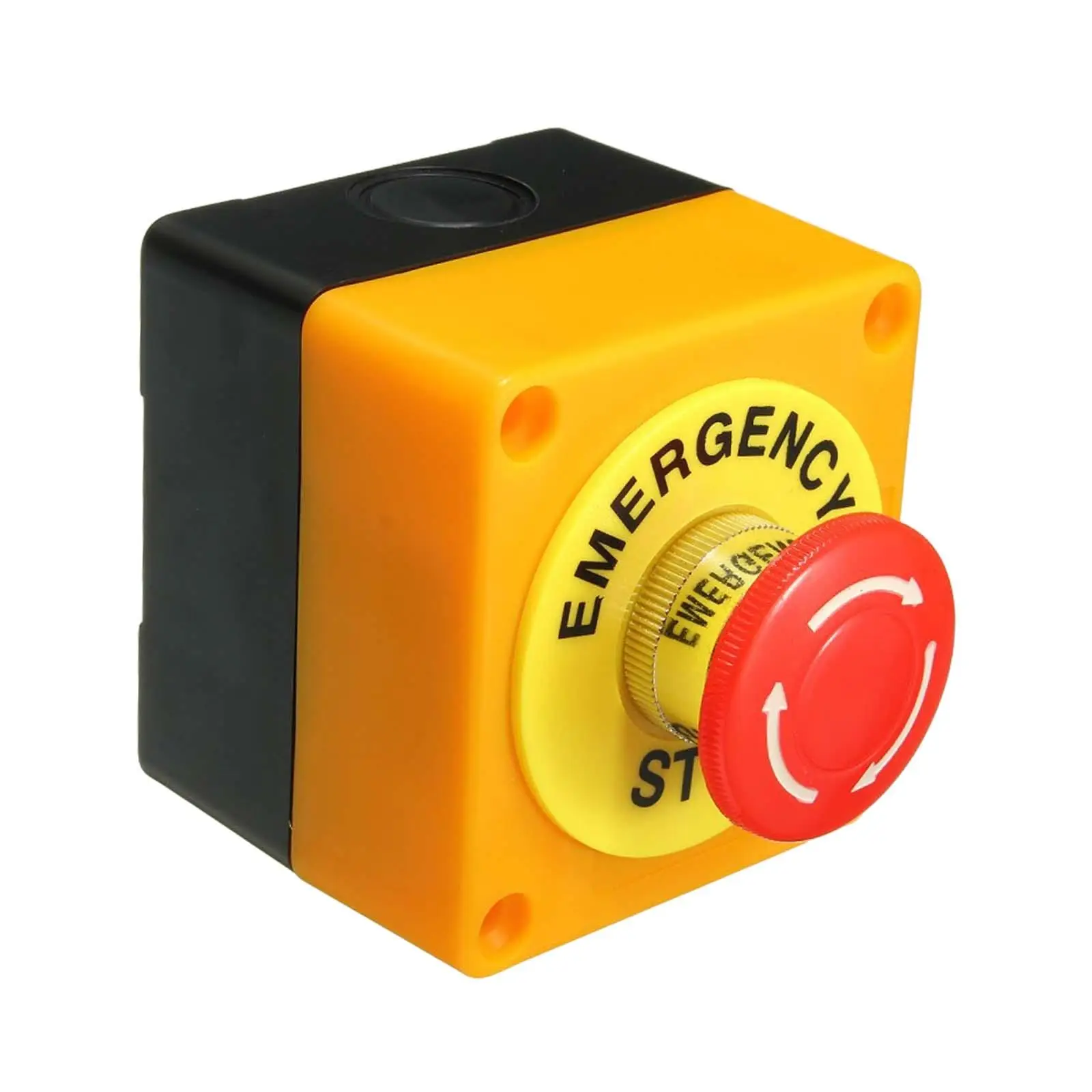 Emergency Stop Switch Push Button with Box Repair Parts Lightweight Panel Mount Accessories IP40 Waterproof AC660V 10A Red Sign