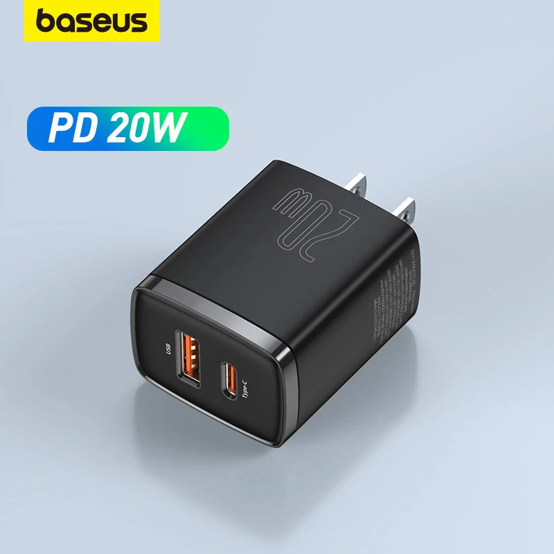 

Зарядное устройство Baseus с двумя USB-портами и поддержкой быстрой зарядки, 20 Вт