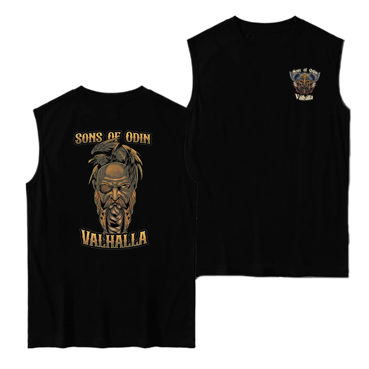 Camiseta Sem Mangas Nordic Warrior Floki Ragnar Sons of Odin Valhalla 100% Algodão O-Neck Casual de Verão para Homens