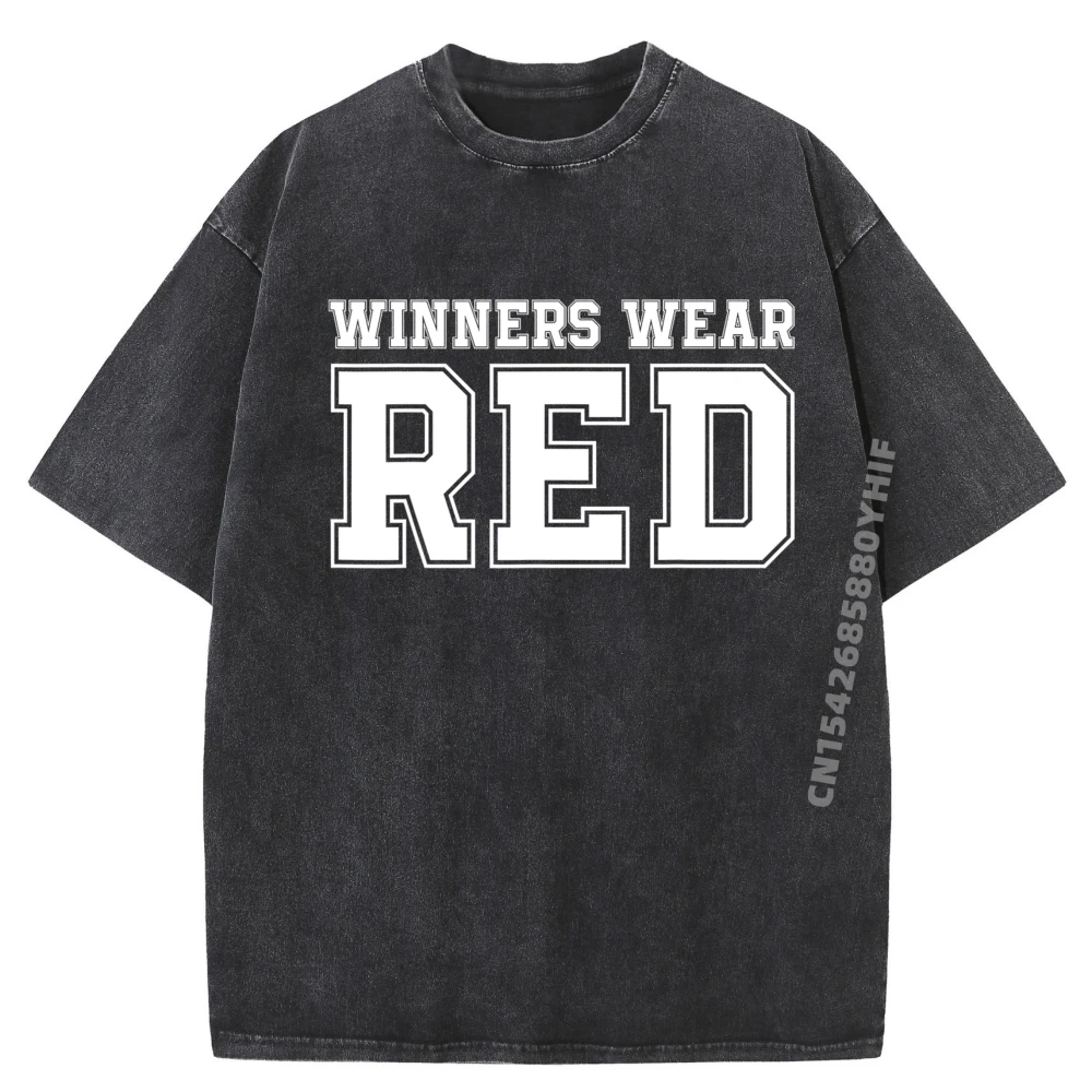 

Winners Wear Red Color War Camp Team Game Competition Luxury Clothing Mens Soft Washed Short Sleeve Tee HOLIDAYS
