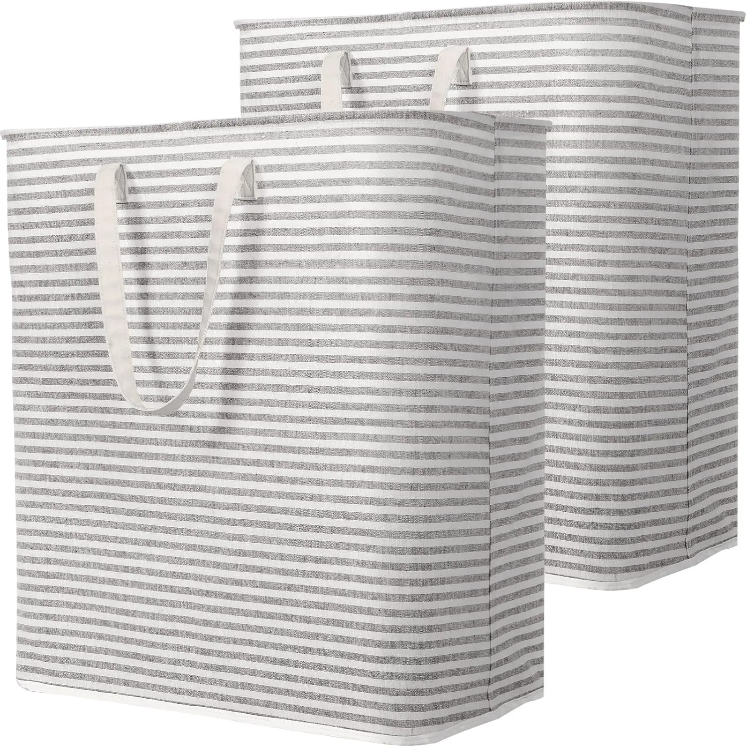 

Набор из 2 складных корзин для белья, 100 л каждая, водонепроницаемый дизайн с усиленными ручками для спальни и прачечной, серый