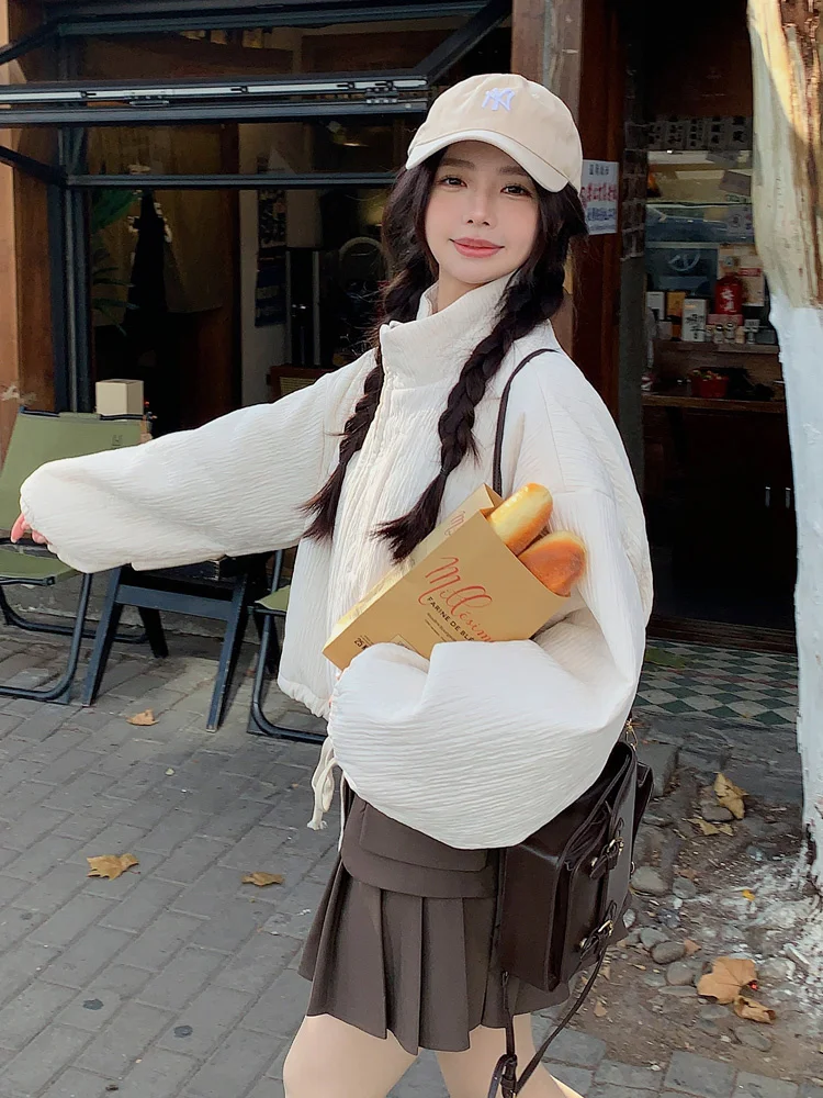 

Baseball Jackets Leopard Womens American Style Anti-Punching Protective Recreation Thicker Pockets Closure French Vacation Retro