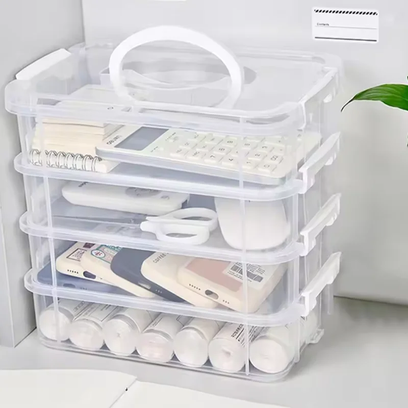 Stackable Transparent Building Blocks Storage Box Moisture Proof Grid Drawer with Visibility Organization Classification Tool