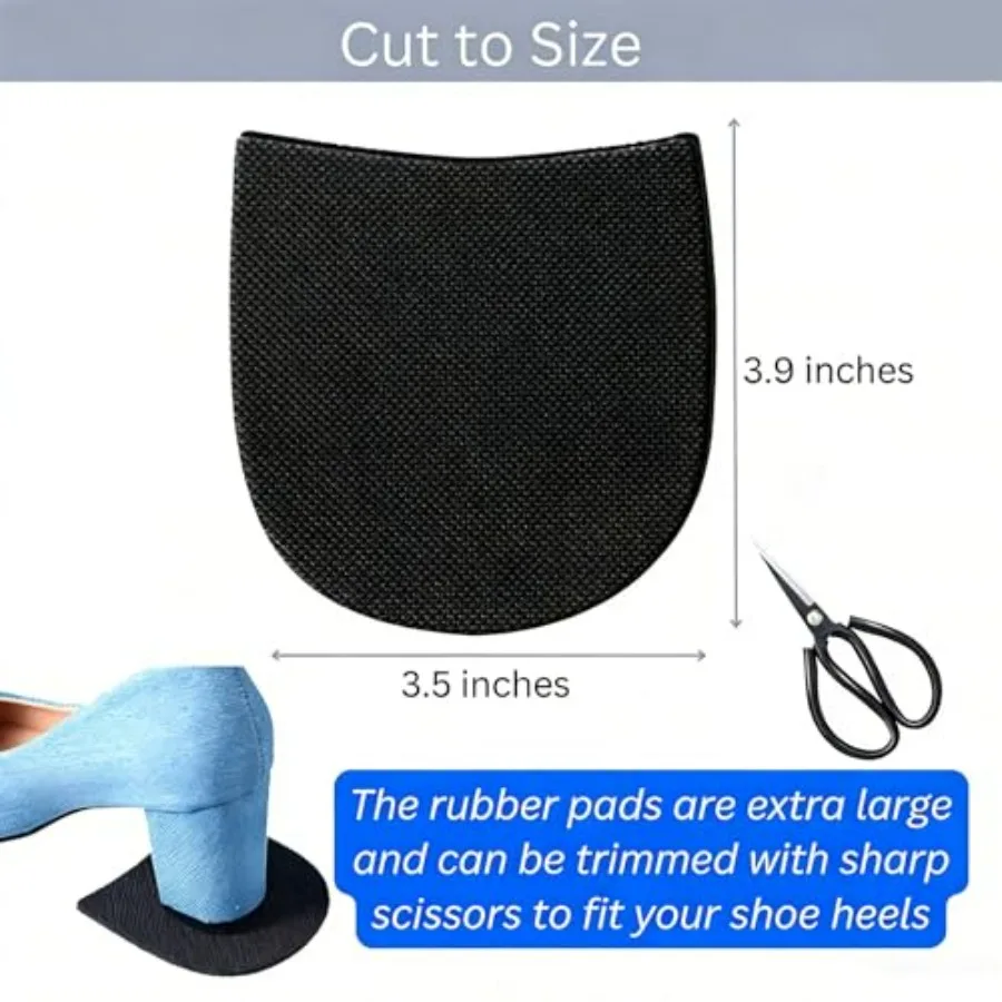 Large SizeRubber Shoe Heel Repair Pads, 4mm Thick, with Scissors, Sanding Tools and Glue, for Men's and Women's Boots, Formal S view 2