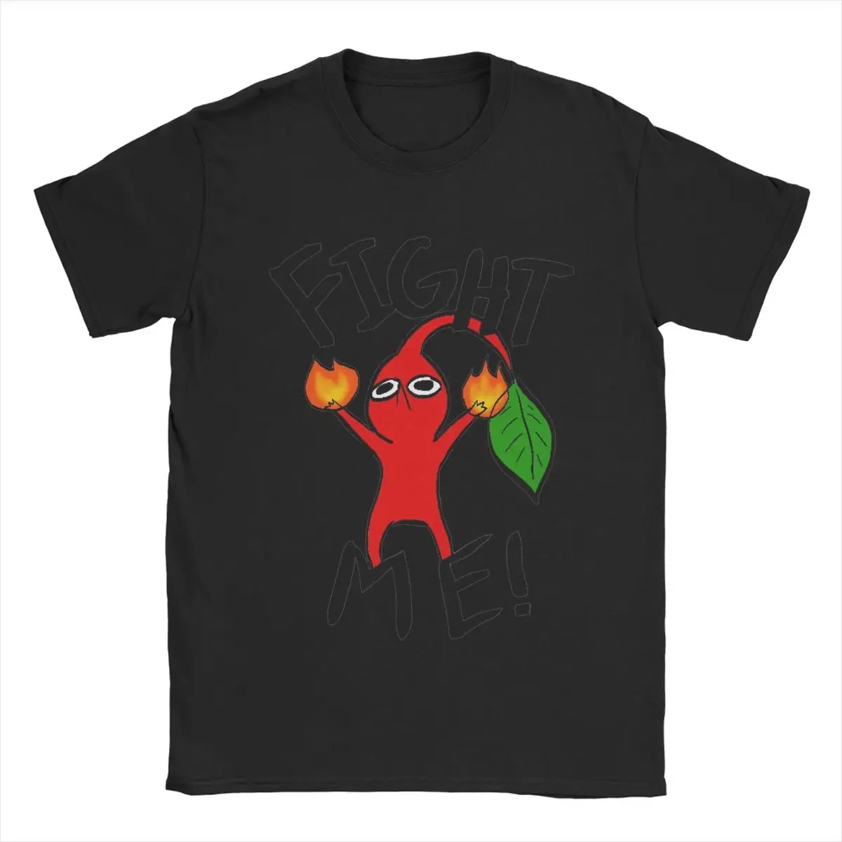 Fight Me Red Pikmin T Shirts for Women Pure Novelty T-Shirts O Neck Tees Short Sleeve Tops Graphic T Shirts Harajuku Vintage