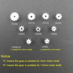 15 Kinds Plastic Gear Worm Set Four-wheel Drive Motor 1.5mm/2mm/3mm Main Shaft 7T 8T 9T 10T 12T 14T 16T 18T Teeth Gear Parts
