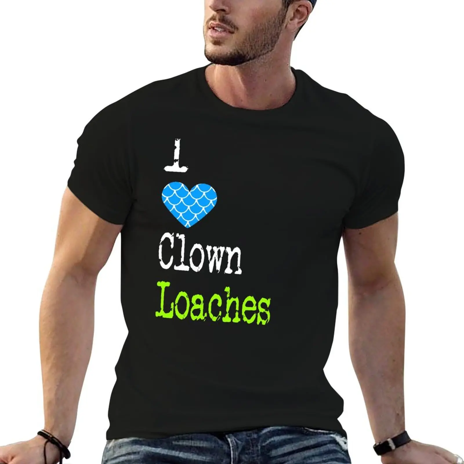 

I Heart Clown Loaches Love Clown Loaches - Chromobotia macracanthus T-Shirt cotton tshirt 100% T-Shirt