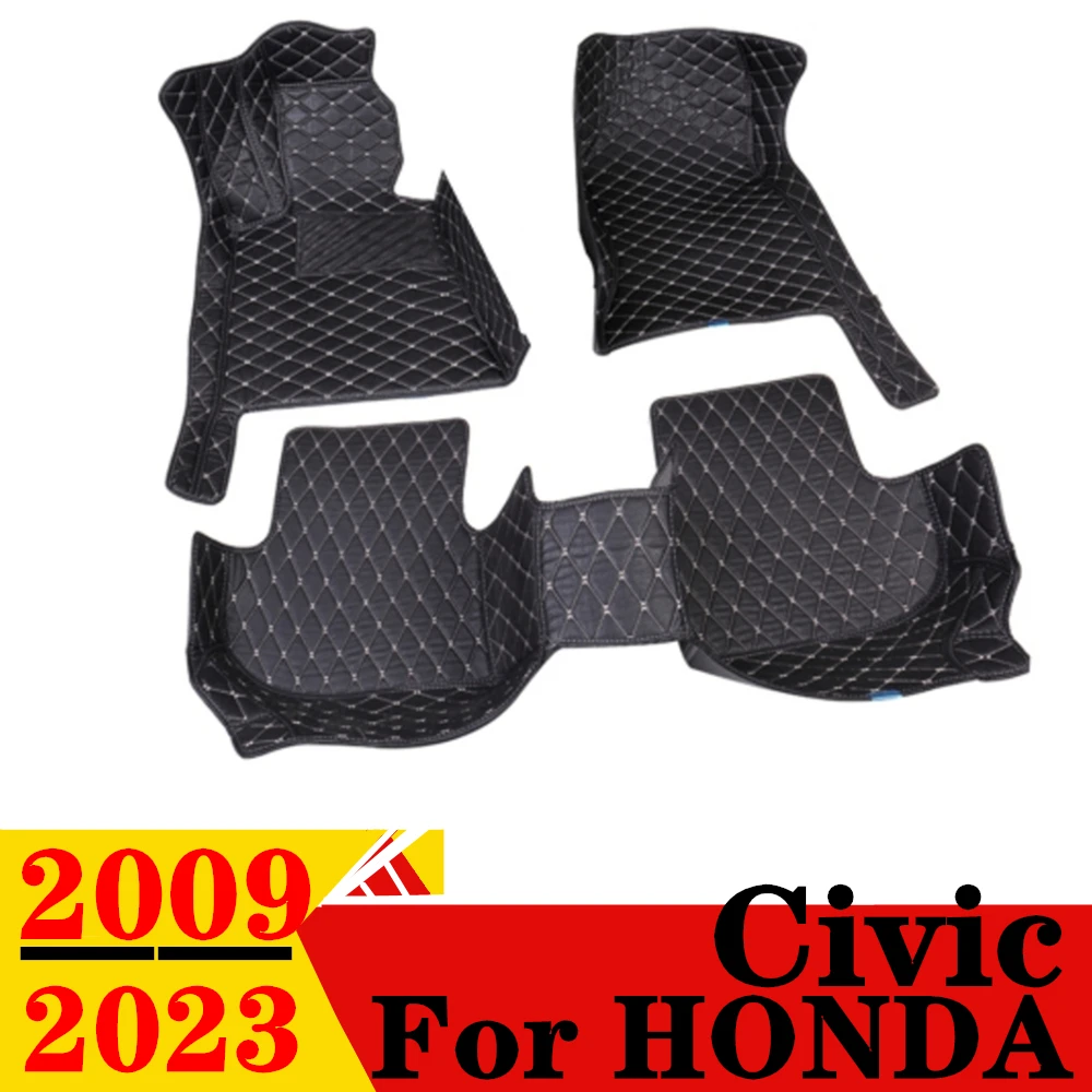 Car Floor Mats For HONDA Civic 2023 22 21 20 2019 2018-2011 2010 2009 Custom Fit Front & Rear Floor Liner Cover Foot Pads Carpet