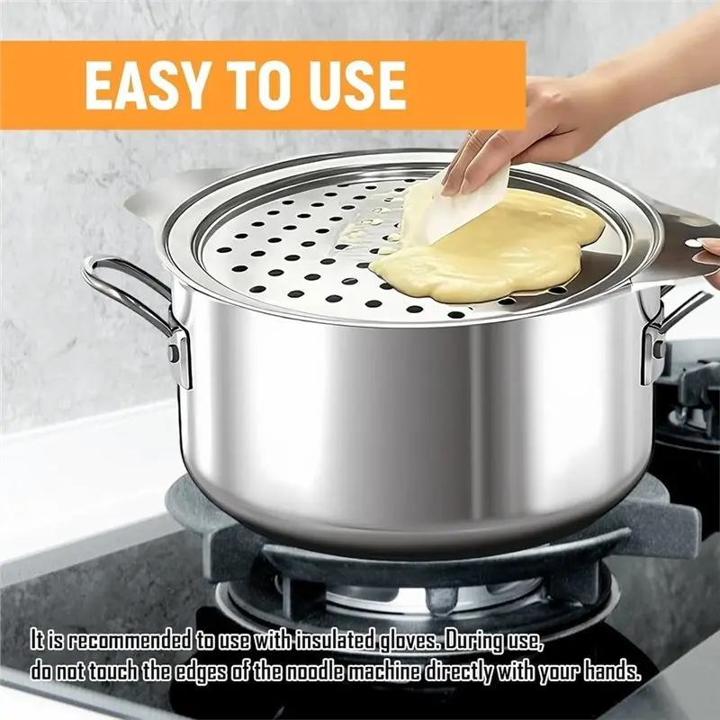 YANA50I Dishwasher Safe Stainless Steel Spaetzle Sieve/Press-Alternative To The Spaetzle Board With Scraper-Fits 24-28 Cm Pots