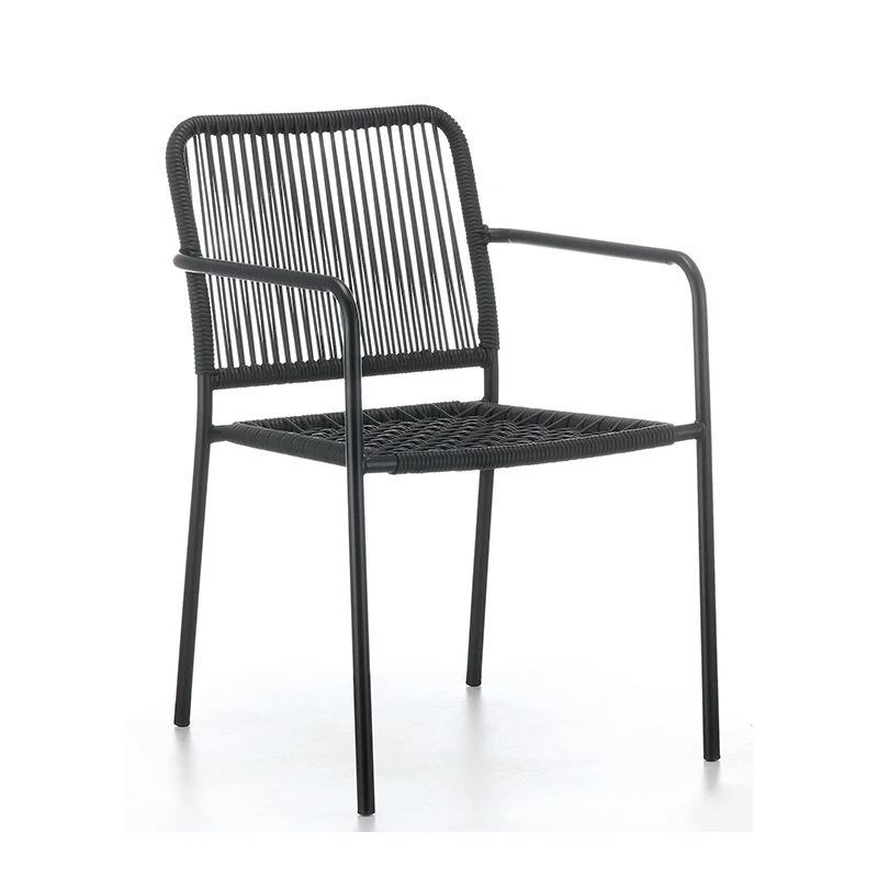 Modern Garden Front Porch Armchairs Furniture Outdoor Patio Cafe Rope Dining Chairs