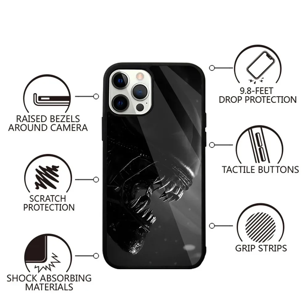 Movie A-Alien X-Xenomorph Phone Case For iPhone 15,14,13,12,11,Plus,Pro,Max Mini Magsafe Magnetic Wireless Charging