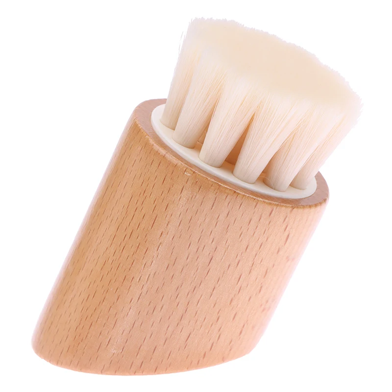 Wood Handle Facial Cleaning Brush Deep Clean Manual Soft Face Massager Skin Pore Clean Brush Face Care Brush Beauty Tool