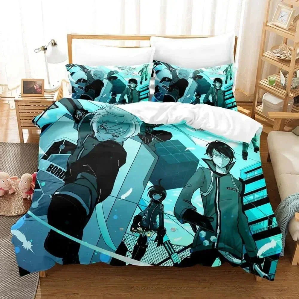 Exquisite 3D Print Anime World Trigger Bedding Set Single Twin Full Queen King Size Bed Set Adult Kid Bedroom Duvetcover Sets Ho