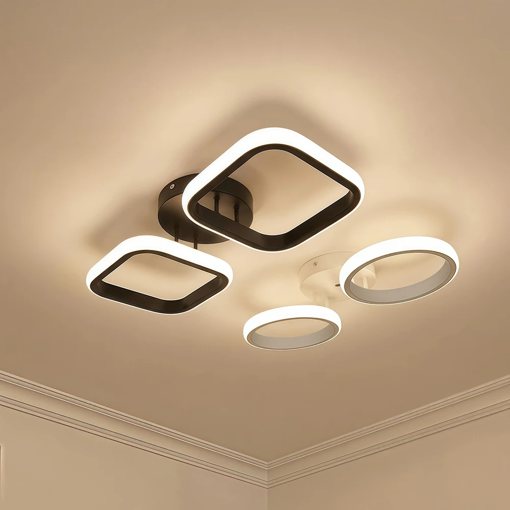 Iron Ceiling Lamp Modern LED Geometric Shape Corridor Light AC85-265V White/Warm Light for Kitchen Bedroom Aisle Wall Lighting