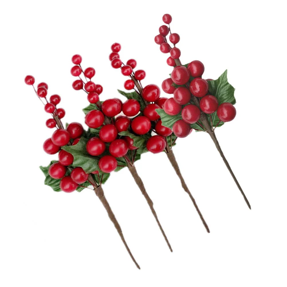 

4Pcs Simulation Berry Bouquet Never Fading Rustic Flower Arrangement for Wedding Home Party Decoration Berry Branches