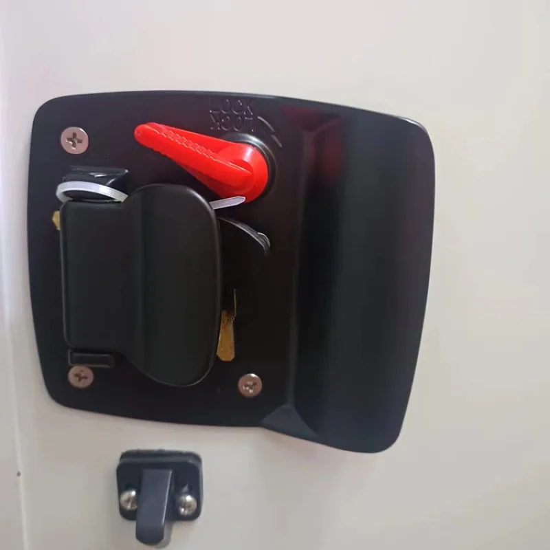 باب بديل مقاوم للماء على الطراز الأمريكي RV - باب RV بقفل يدوي بلمسة نهائية سوداء قياسية أمريكية
