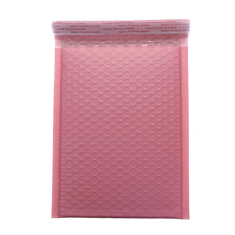 Lot de 50 enveloppes d'expédition rembourrées auto-scellantes en mousse rose, sac cadeau à bulles 18x23cm