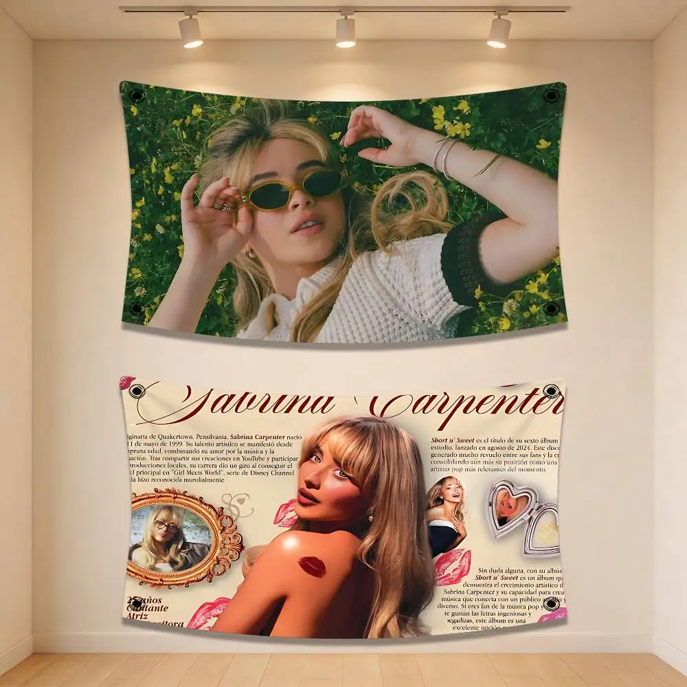 

Singer S-Sabrina C-Carpenter Decorative Flags Banner for Home, Garden, Party Festival Decoration Widely Used for Indoor Outdoor