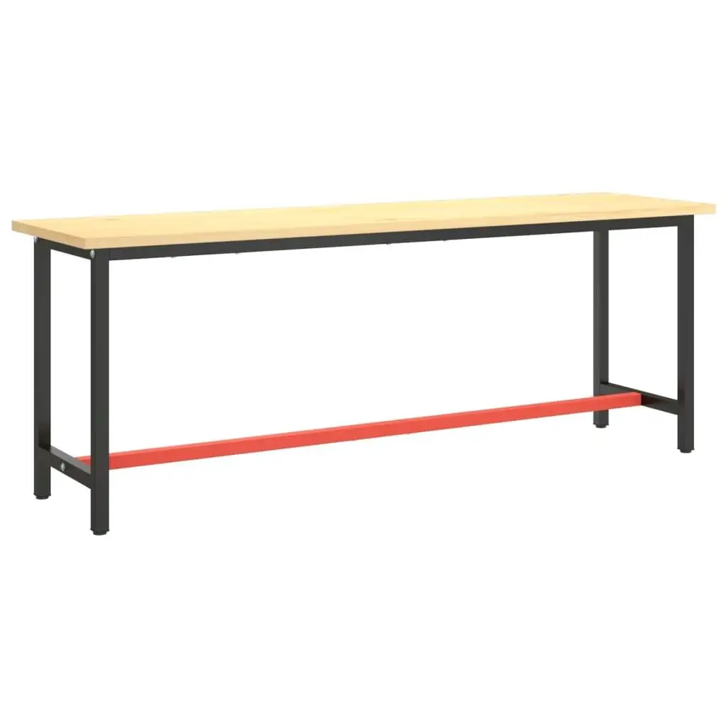 Matte Black & Red Metal Workbench Frame 82.7x19.7x31.1 - Sturdy DIY Station