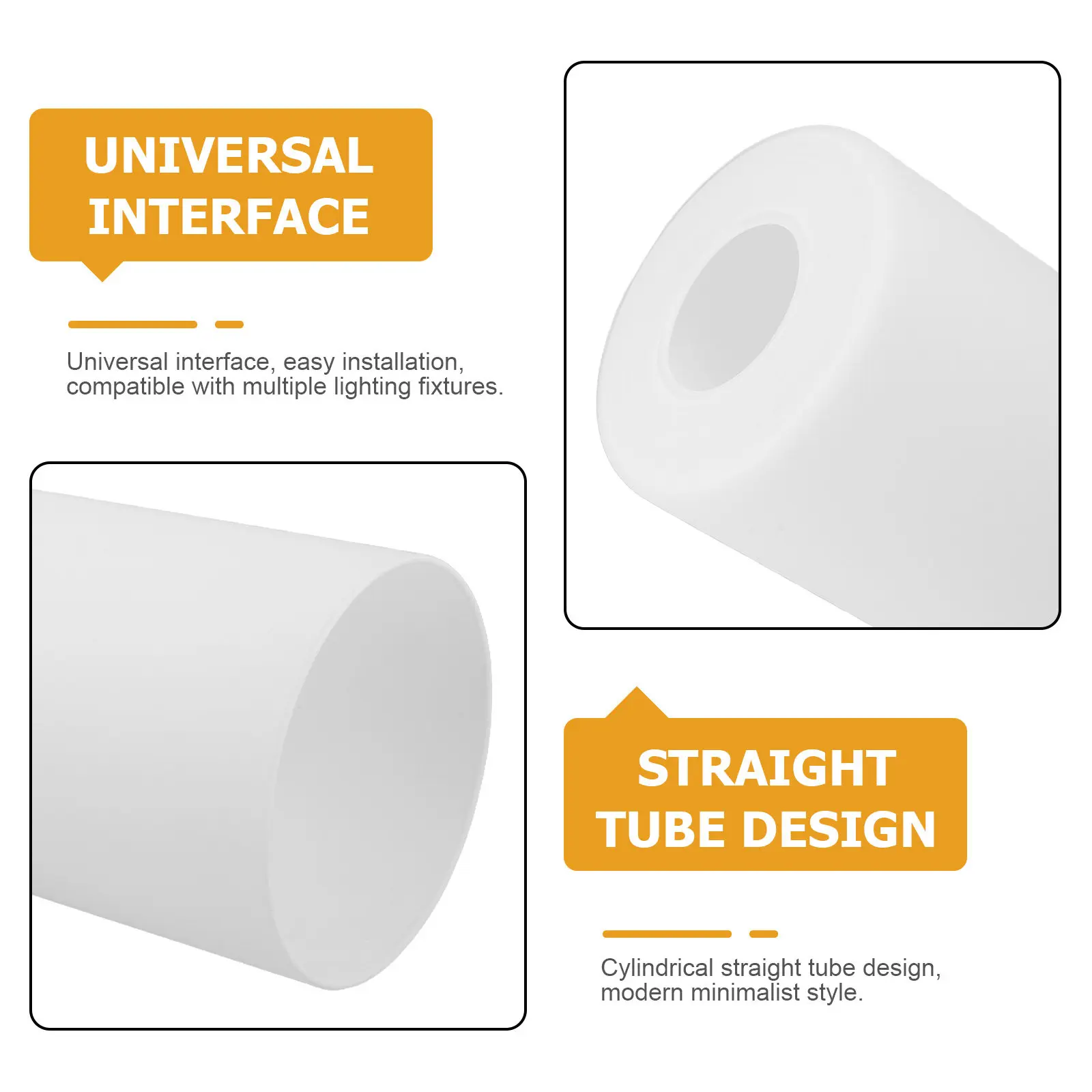 Glass Lamp Shade Replacement E27 Socket White Cylindrical Frosted Glass Lampshade Soft Ambient Light for Table Floor Lamps