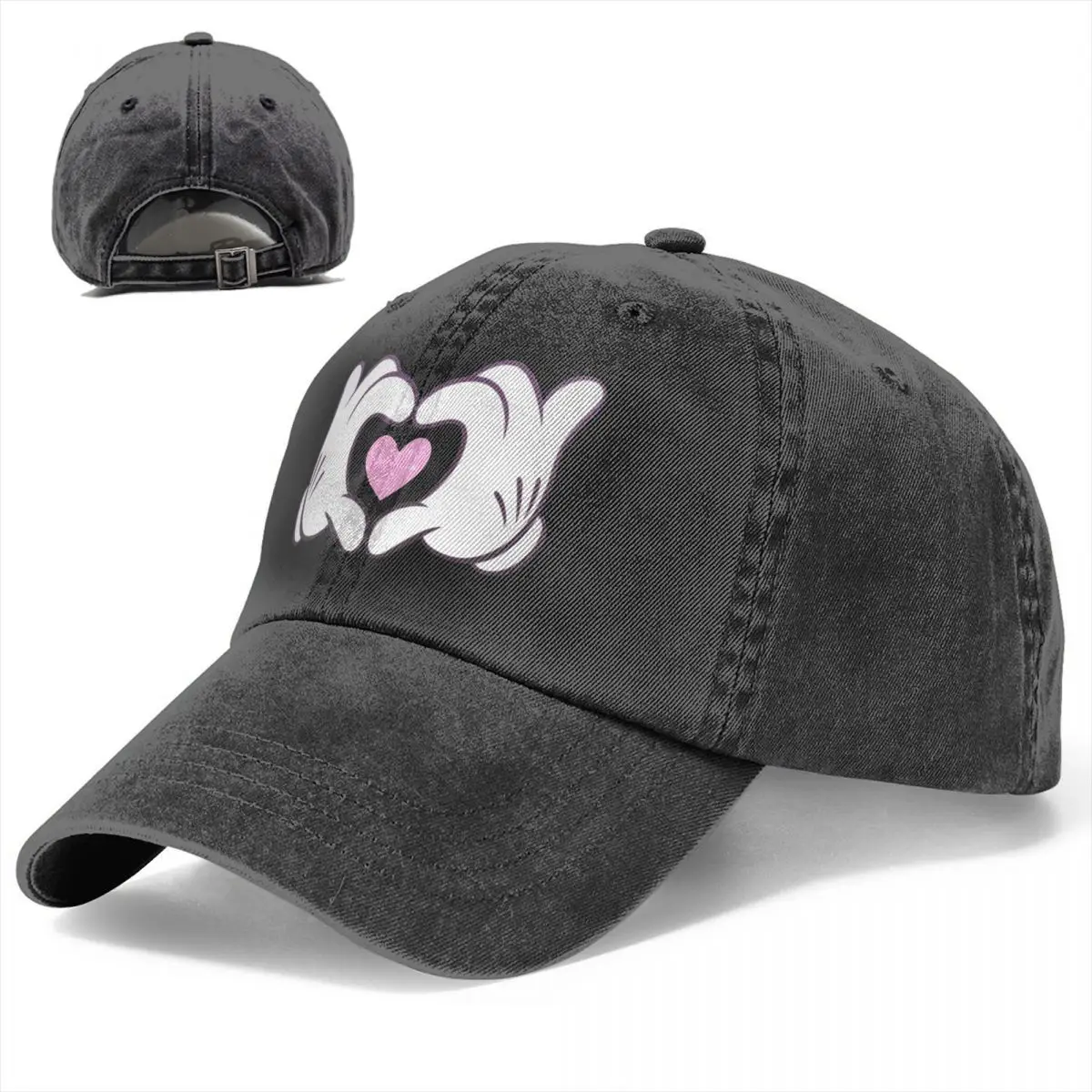 Mickey Mouse Minnie Love Baseball Caps Classic Distressed Denim Sun Cap for Men Women Outdoor All Seasons Travel Hats Cap