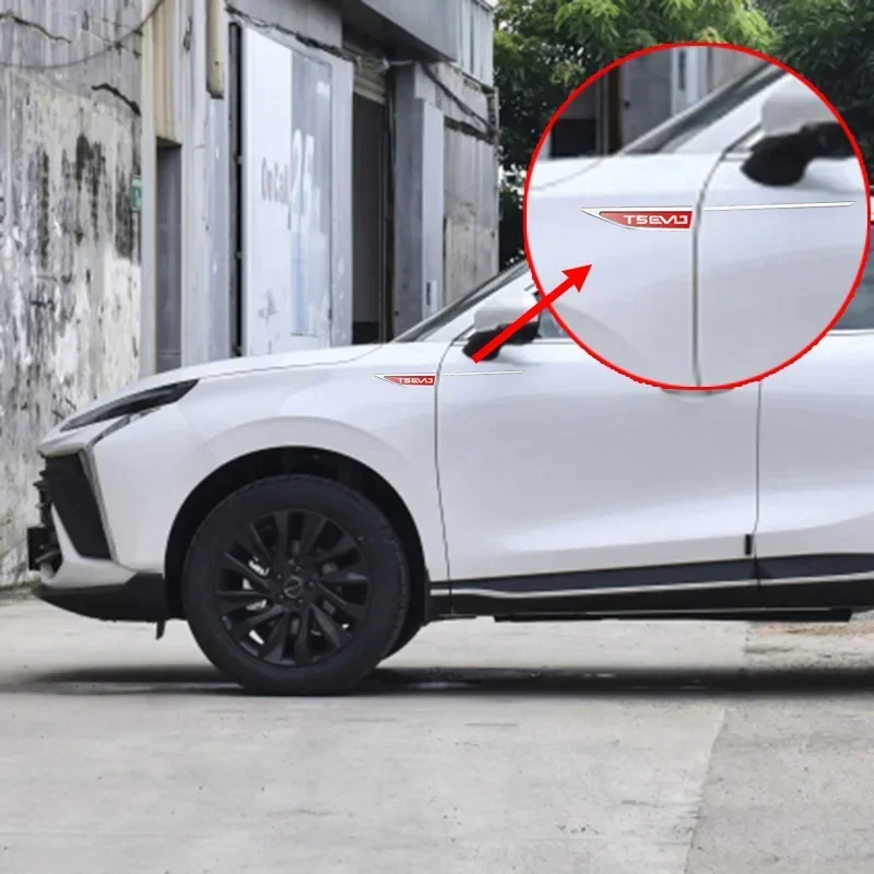 

4pcs for DMF FORTHING T5 EVO Leaf Plate Side Stainless Steel Decorative Sticker Body Decoration Personality T5evo Friday