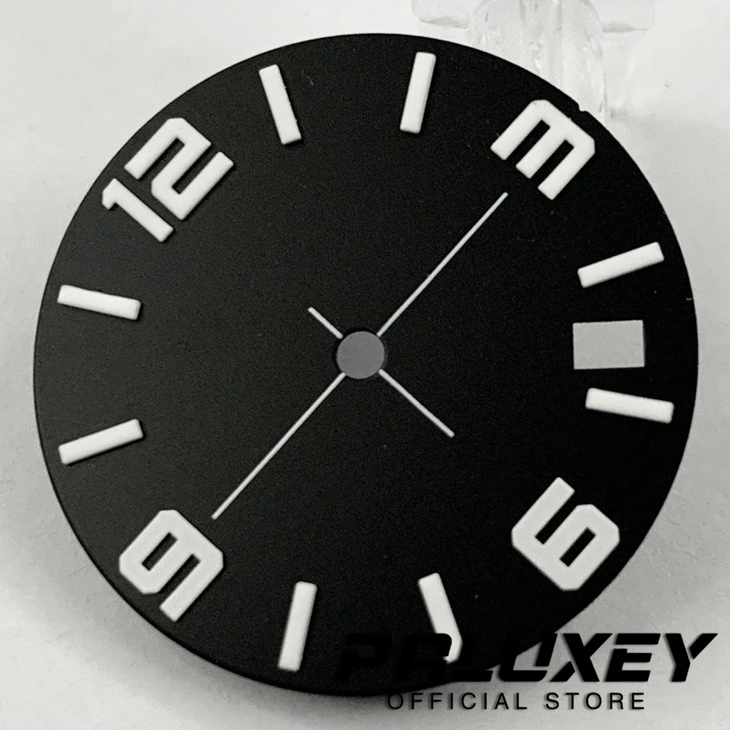 Esfera de reloj negra y azul de 28,5mm, esferas de reloj NH35 para piezas de repuesto de movimiento NH35A 4R35 NH70