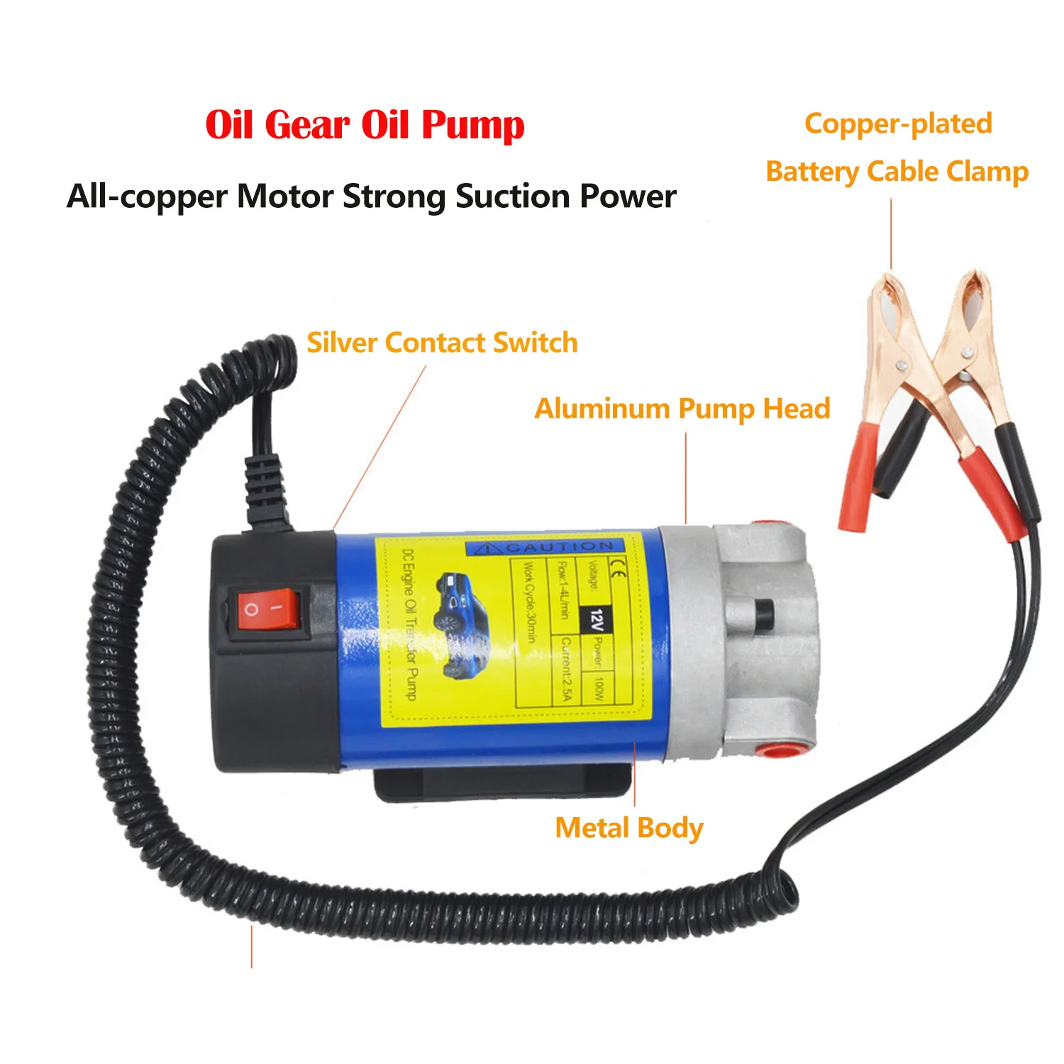 1PC Oil Diesel Fuel Extractor Pump 12V Electric Scavenge Suction Transfer Change Pump Fluid Siphon Tool for Car Motorcycle Boat