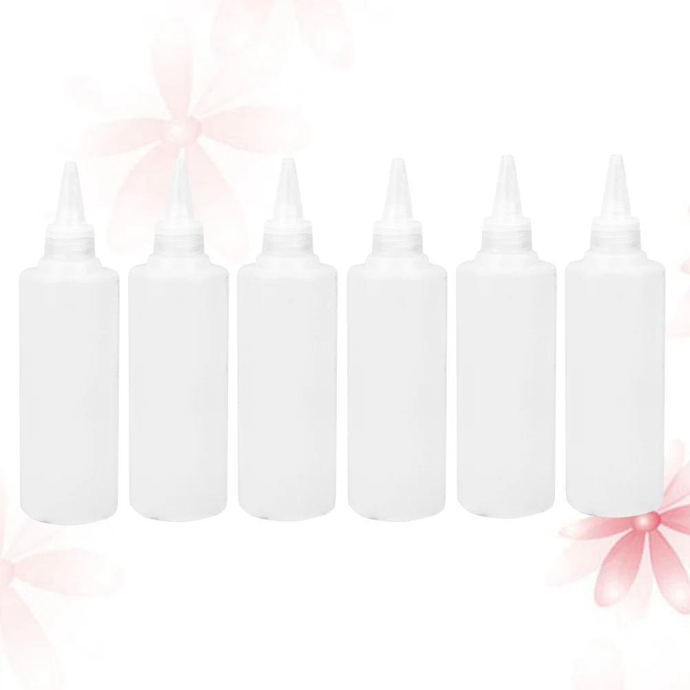 

6 Pcs Squeeze Bottle Plastic Bottles Clear Condiment Dispenser Dropper Tip Applicator