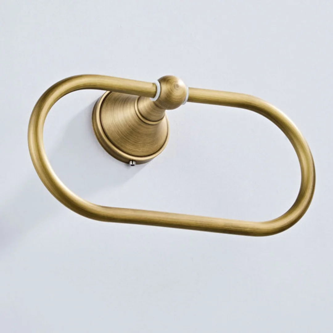 

Tuqiu Antique Bronze Towel Hanger Wall Mounted Towel Ring Brass Towel Bar Rail Brief Towel Rack Towel Holder