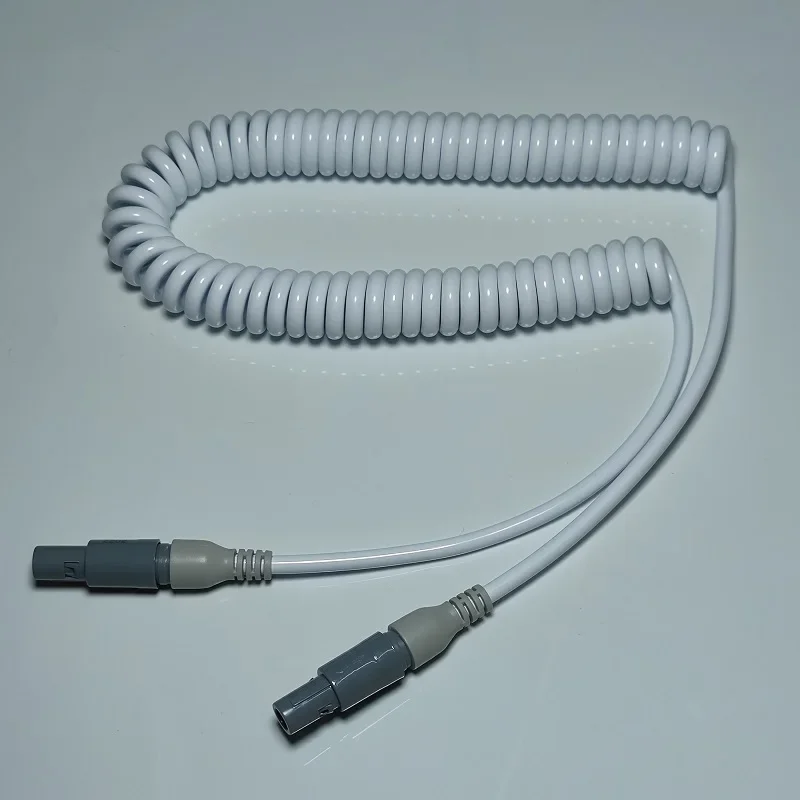 Dental oral endoscope connection wire, spring helix, 6-pin plug at two ends, five-hole, six-hole endoscope handle