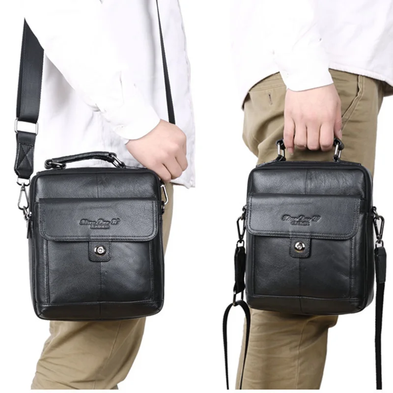 Natural Skin Handbag Tote Briefcase Business Messenger Bag Casual High Quality Genuine Leather Men Shoulder Crossbody Bags