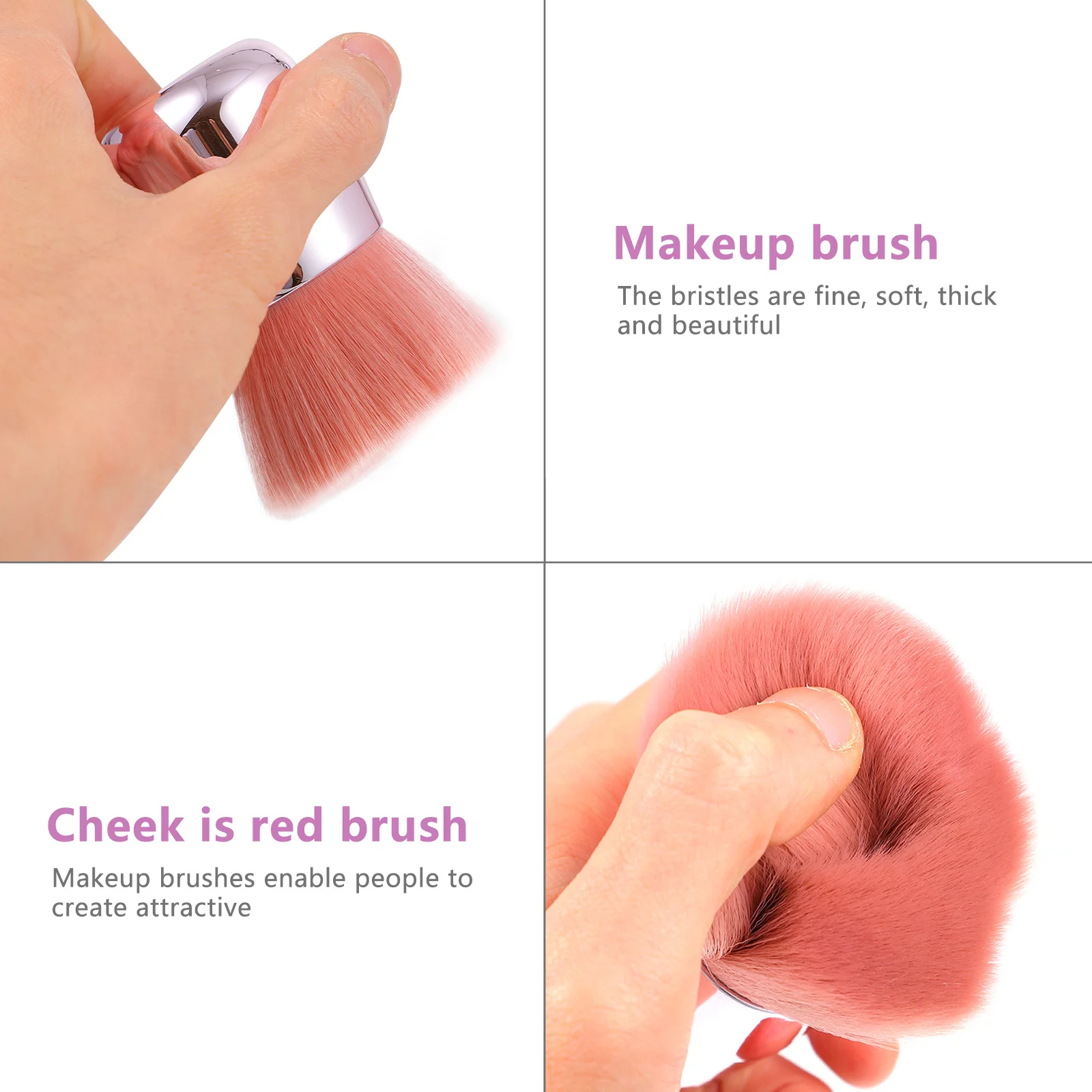 Brocha de maquillaje en polvo, aplicador suave portátil multiusos, cómoda brocha para colorete, cerdas suaves y densas, maquillaje para mujer