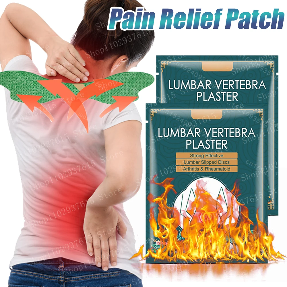 Cervical Shoulder Joint Patch Lumbar Spine Pain Treatment Patch Ointment Patches Efficient Long-Lasting Plaster Patche 12Pcs/Bag