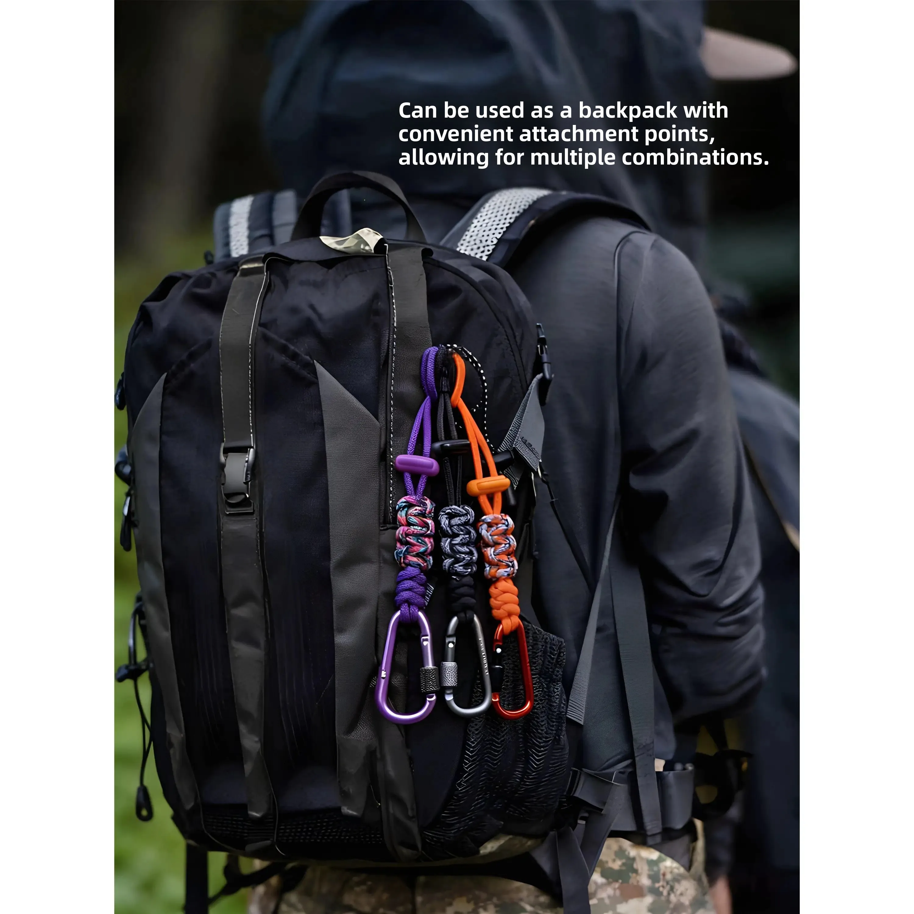 Outdoor Hiking Water Bottle Hook Multifunctional Backpack Water Cup Quick Hanging Cord Mountain Climbing Carabiner Keychain