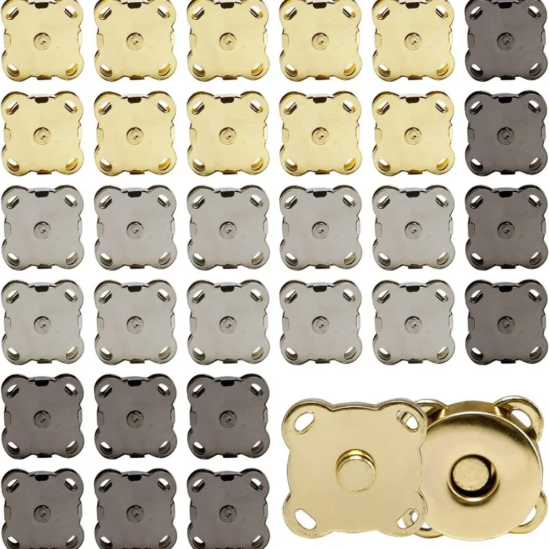 1-5sets 14mm 18mm Square Magnetic Alloy Snap Fasteners Clasps Button Handbag Purse Wallet Craft Bags DIY Parts Accessories