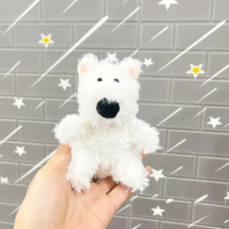 Lovely Kawaii West Highland Plush Dog Toy Keychain Cartoon Animal Plush Puppy Doll Bag Keychain Decoration Pendant Cute Gifts