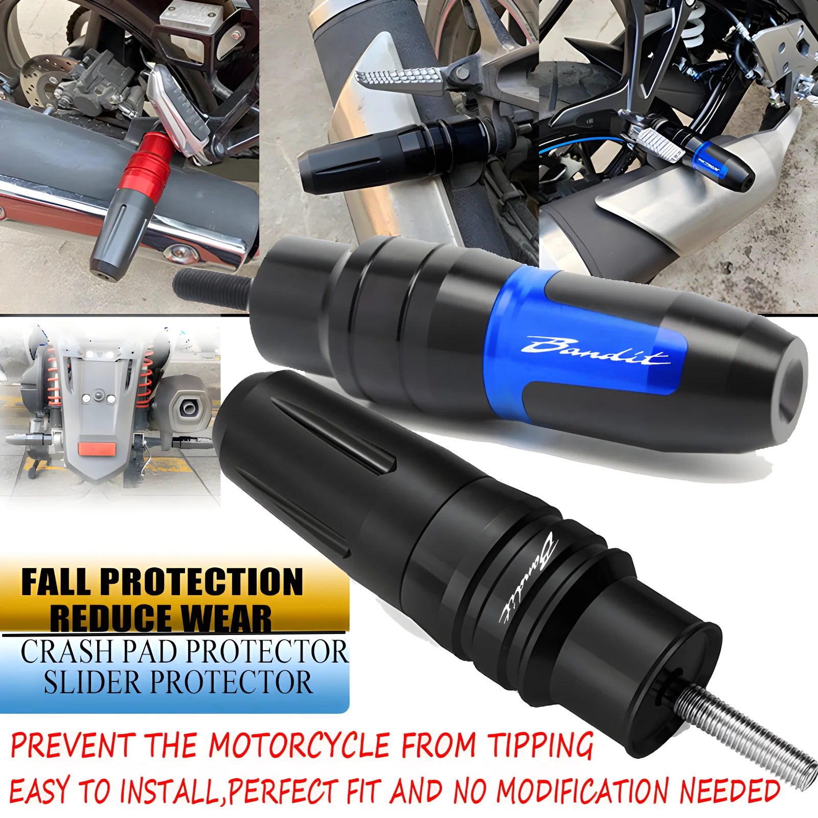 FÜR SUZUKI BANDIT GSF600 GSF650 GSF1200 GSF1250 GSF 600 650 1200 1250 Bandit Auspuff Sturzpads Crash Pads Fallen Schutz