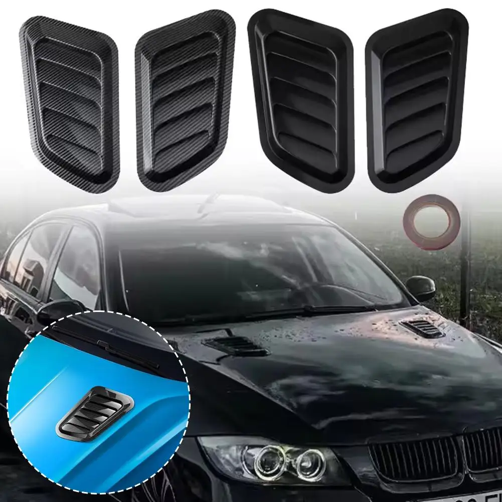

Car Fake Air Outlet Engine Hood Decoration Air Outlet Engine Carbon Outlet Air Fake Hood Sticker Fiber Modification Air Inl B9O6