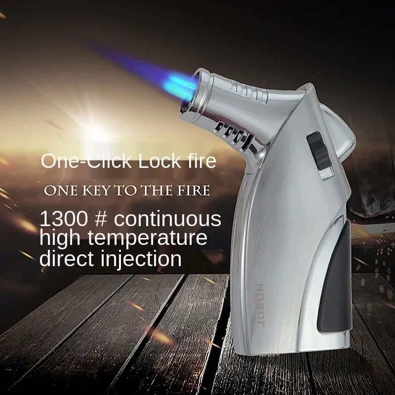 JOBON Turbo Windproof Direct Charge Blue Flame Large Fire Metal Torch Welding Gun Kitchen Barbecue Camp Cigar Outdoor Men's Gift