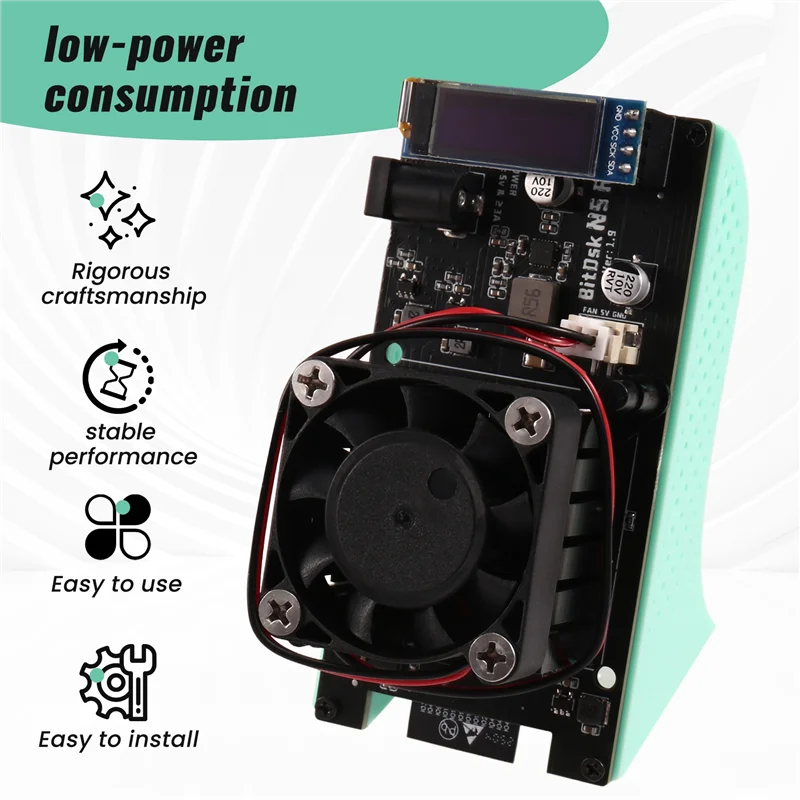 ABJF-Bitaxe Miner BM1397 independiente Bitdsk 200Gh/S Bitcoin ASIC BTC Miner solo Miner minero de baja potencia