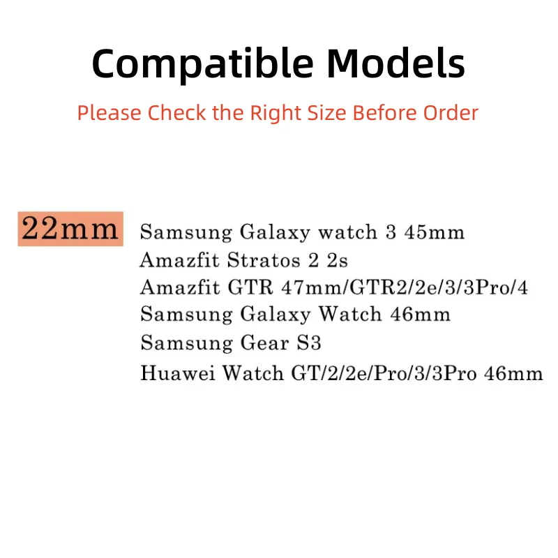 Correa de cuero con hebilla magnética, banda de silicona de 22mm para Samsung Watch Galaxy 6 5 Pro4,Huawei GT2 y Amazfit Vintage