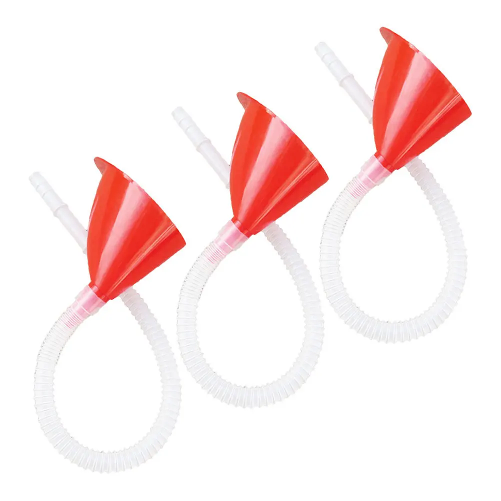 

3Sets Clear Flexible Tube Funnel with Long Hose for Gas Oil Water Car Motorcycle No Spills Precise Pouring Large Plastic Funnel