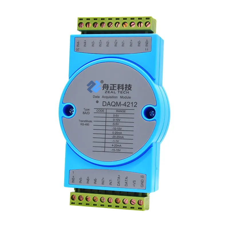 

Analog acquisition module voltage 15v current 20ma input to rs485 modbus/DAQM-4212