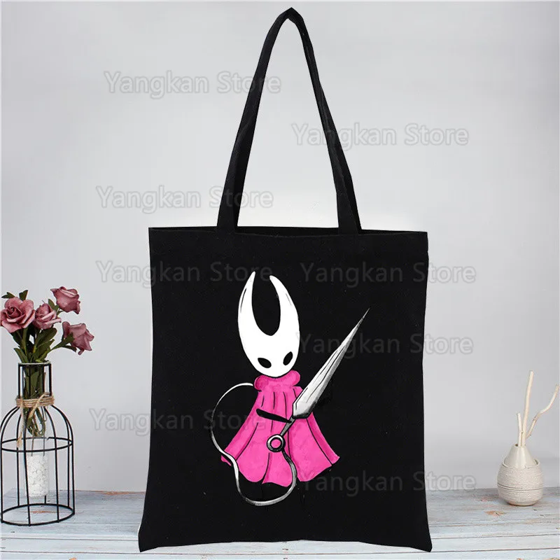 Hollow Knight Canvas Bag Casual Large Hand Bags Women Shopping Handbag Print Large Capacity Bag