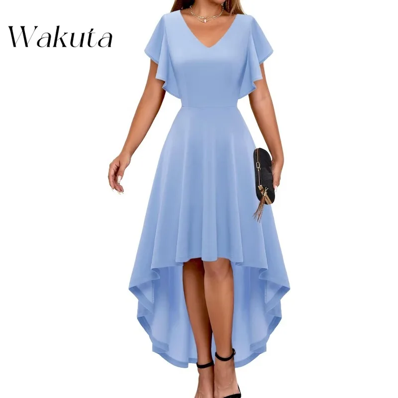 Wakuta Vintage Formal Wedding Guest Dresses for Women Cocktail Party Robe Homecoming Christmas Party Vestido Elegante Mujer 2024